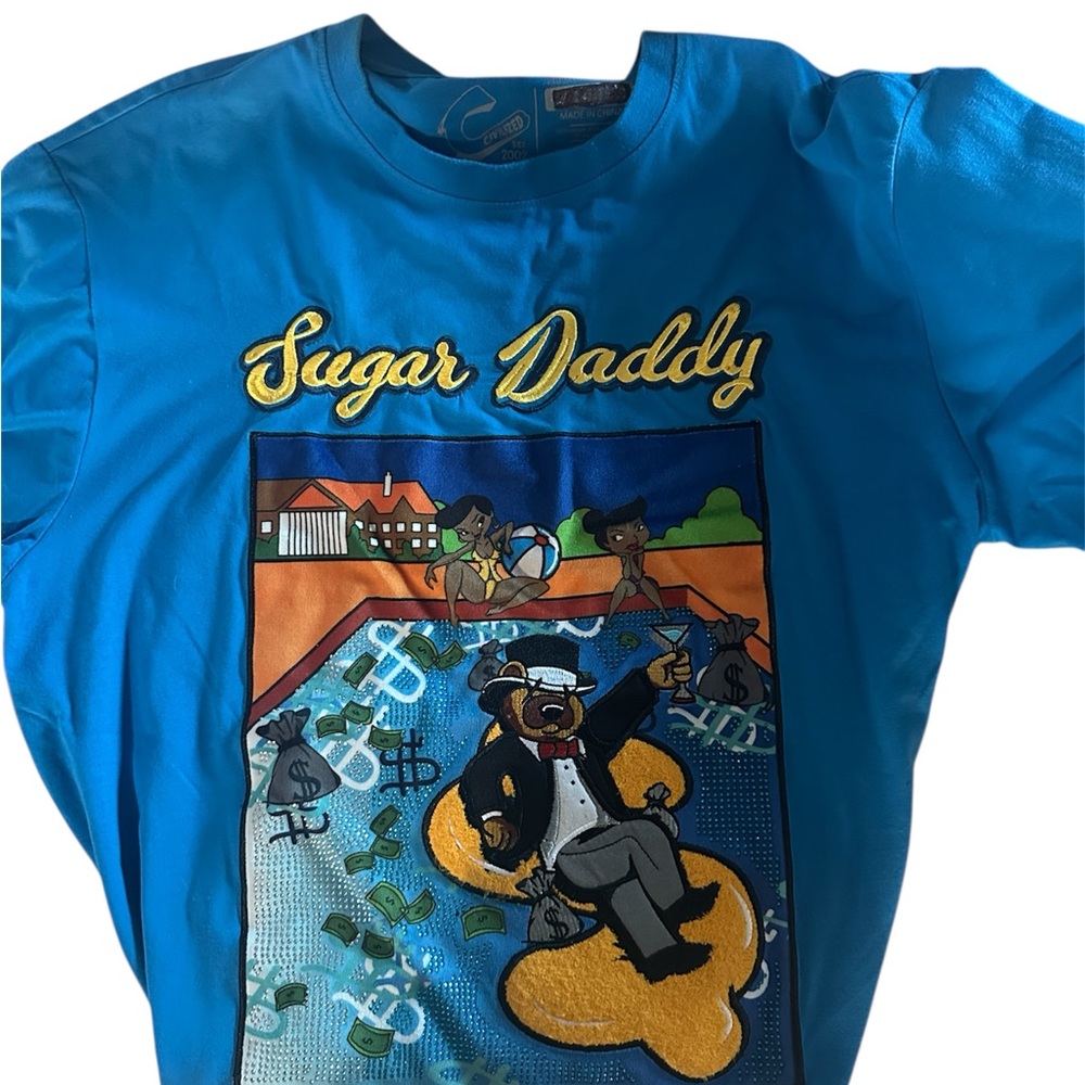 Civilized Sugar Daddy Blue Graphic Tee Sugar Y2K streetwear XL